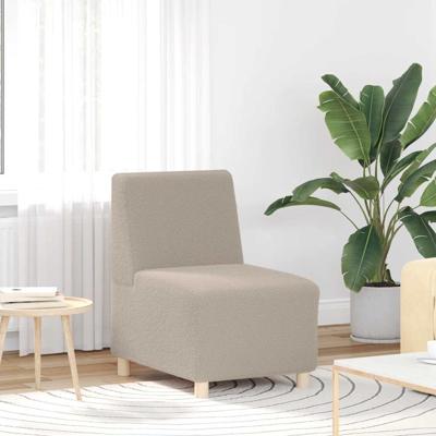 Fauteuil 55 cm gekrulde wolachtige stof lichtgrijs