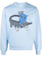 Lacoste x Netflix sweat à logo imprimé - Bleu