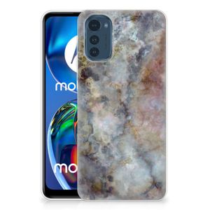 Motorola Moto E32/E32s TPU Siliconen Hoesje Marmer Grijs