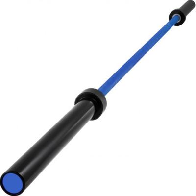 VEVOR 2 m halterstang met gespen en klemmen, halterstang 15 kg, Olympische halterstang, fitnesstraining voor gewichtheffen, powerliften, squatten, bankdrukken (blauw)