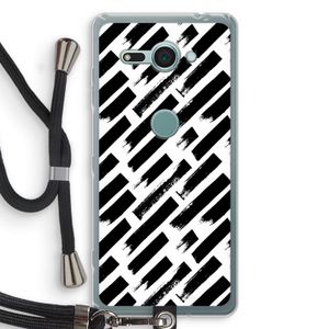 Zwarte vegen: Sony Xperia XZ2 Compact Transparant Hoesje met koord
