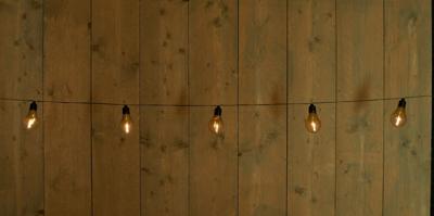 Solar 10 partylights met filament 4.5m/1.5m aanloopsnoer zwart / met steker en clip - Annas collection