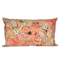 Sierkussen voor binnen en buiten - wild flowers - terracotta - 30 x 50 cm - tuinkussen