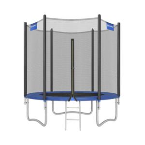 ronde tuintrampoline met veiligheidsnet, Zwart en blauw