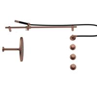 Hotbath Cobber - CB7067 - Inbouw Regendoucheset - Geborsteld Koper PVD - 2 Stopkranen - Thermostatisch - Plafondbuis 15 cm - Hoofddouche 300 mm - Staafhanddouche - Glijstang 900 mm - met M106 - Waterbesparend