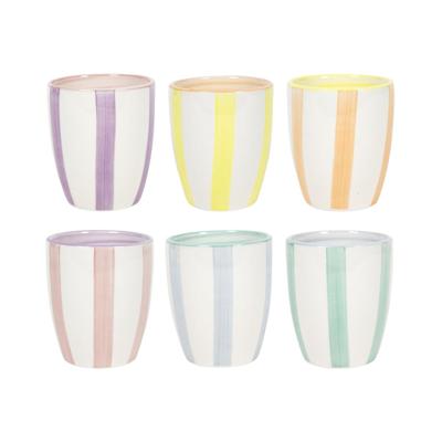 Koffiemok pastel stripes doos a 6 180ml