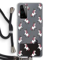 Eenhoorns overal: OnePlus 9 Pro Transparant Hoesje met koord