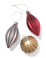 HEMA Kerstballen set 8.2cm glas glitter rand - 3 stuks (multi)