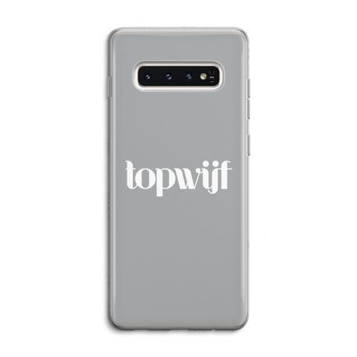 Topwijf Grijs Wit: Samsung Galaxy S10 4G Transparant Hoesje