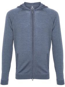 Boggi Milano hoodie en maille à fermeture zippée - Bleu