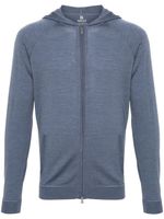 Boggi Milano hoodie en maille à fermeture zippée - Bleu