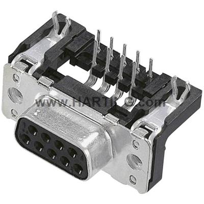 Harting 09662527613 D-sub female connector 90 ° Aantal polen: 15 Solderen 1 stuk(s)