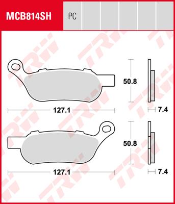 TRW Remblokken, en remschoenen voor de moto, MCB814PC Allround organisch/carbon