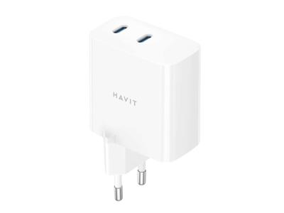 Havit UC45 EU - GaN 45 W reislader met dubbele poort, zwart