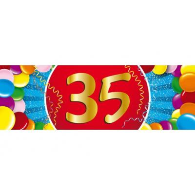 35 jaar leeftijd sticker - 19 x 6 cm - verjaardag - jubileum - versiering
