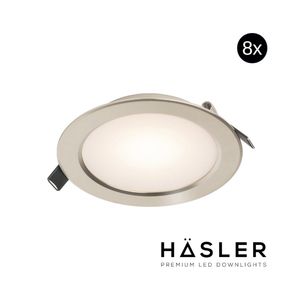 Inbouwspot Häsler Volterra Incl. Fase Aansnijding Dimbaar 13.7 cm 8 Watt Warm Wit RVS Set 8x