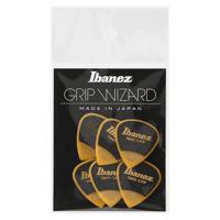 Ibanez PPA16XSG-YE Grip Wizard Sand Grip 1.2mm Jazz Plectrum 6-Pack - Geel