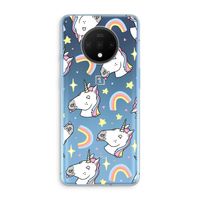 Rainbow Unicorn: OnePlus 7T Transparant Hoesje