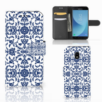 Samsung Galaxy J3 2017 Hoesje Flower Blue - thumbnail