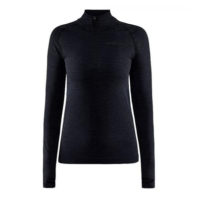 Craft Core dry active comfort shirt lange mouw half zip zwart dames