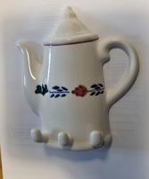 Boerenbont Handdoekrekje Koffiepot Vintage met 3 ophanghaken aardewerk