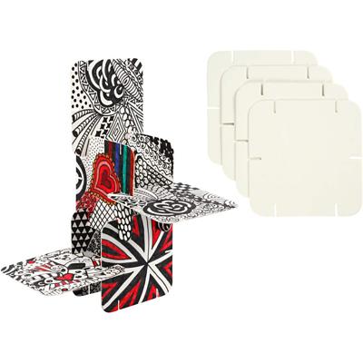 Creativ Company Puzzel constructie karton, afm 9,3x9,3 cm, dikte 1,2 mm, wit, 200 stuk/ 1 doos