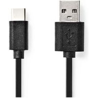 Nedis CCGL60600BK30 USB-kabel 3 m USB 2.0 USB A USB C Zwart - thumbnail