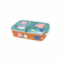 Lunchtrommel met Compartimenten Peppa Pig Polypropyleen 19,5 x 16,5 x 6,7 cm 17 x 14 x 7 cm