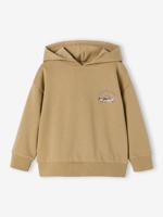 Sweater met capuchon jongen katoen komijn