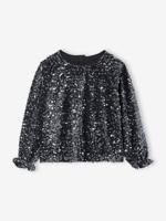 Blouse voor meisjes met pailletten voor kerst zilver