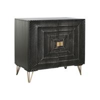 Dressoir Home ESPRIT Zwart Gouden Metaal Mangohout 81 x 45 x 75 cm