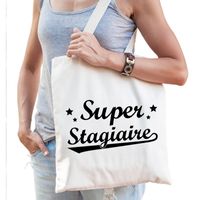 Katoenen cadeau tas / shopper super stagiaire naturel dames