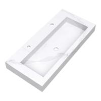 Brauer Coral Wastafel - 100 cm - met 1 Spoelbak en 2 Kraangaten - Marmerlook Calacatta Gold