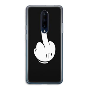 Middle finger black: OnePlus 7 Pro Transparant Hoesje