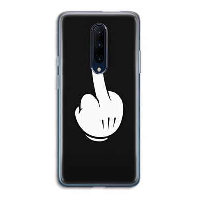 Middle finger black: OnePlus 7 Pro Transparant Hoesje