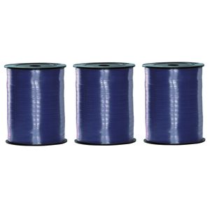 3x rollen blauw cadeau sier lint 500 meter x 5 milimeter breed