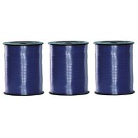 3x rollen blauw cadeau sier lint 500 meter x 5 milimeter breed