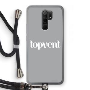 Topvent Grijs Wit: Xiaomi Redmi 9 Transparant Hoesje met koord