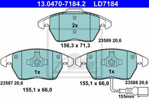 Remmenset, remschijf ATE, Remschijftype: Geventileerd, Inbouwplaats: Vooras, u.a. für Seat, Skoda, VW