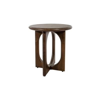Bijzettafel Ø50, H55, mangohout/walnoot
