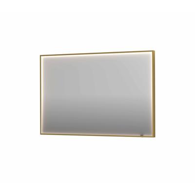 Spiegel INK SP19 120x4x80 cm incl. direct LED-Verlichting Rondom en Spiegelverwarming Geborsteld Mat Goud