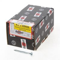 Kelfort Spaanplaatschroef platverzonken kop verzinkt pozidriv deeldraad 6.0 x 60mm - thumbnail