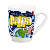 Koffiemok/theebeker voor de allerliefste papa ter wereld verjaardag/Vaderdag 300 ml - feest mokken - thumbnail