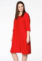 Yoek Dress embroidered | Rood | Maat 46/48