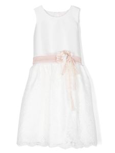 Mimilù robe en tulle à fleurs appliquées - Blanc