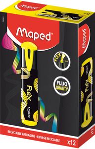 Maped Fluo&apos;Peps Flex markeerstift, geel, doos van 12 stuks