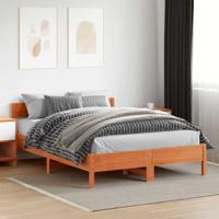 Bedframe zonder matras massief grenenhout wasbruin 120x200 cm