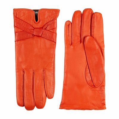 Leren handschoenen dames met strik model Bardolino