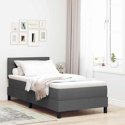 Boxspring bed met matras Donkergrijs 90 x 190 cm Stof