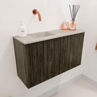 Toiletmeubel Mondiaz Joya Dlux | 70 cm | Meubelkleur Shadow | Faye wastafel Opalo Wasbak Links | Zonder kraangat(en)